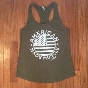 3/$20 American Made Muscle Tee Co. Olive Racerback